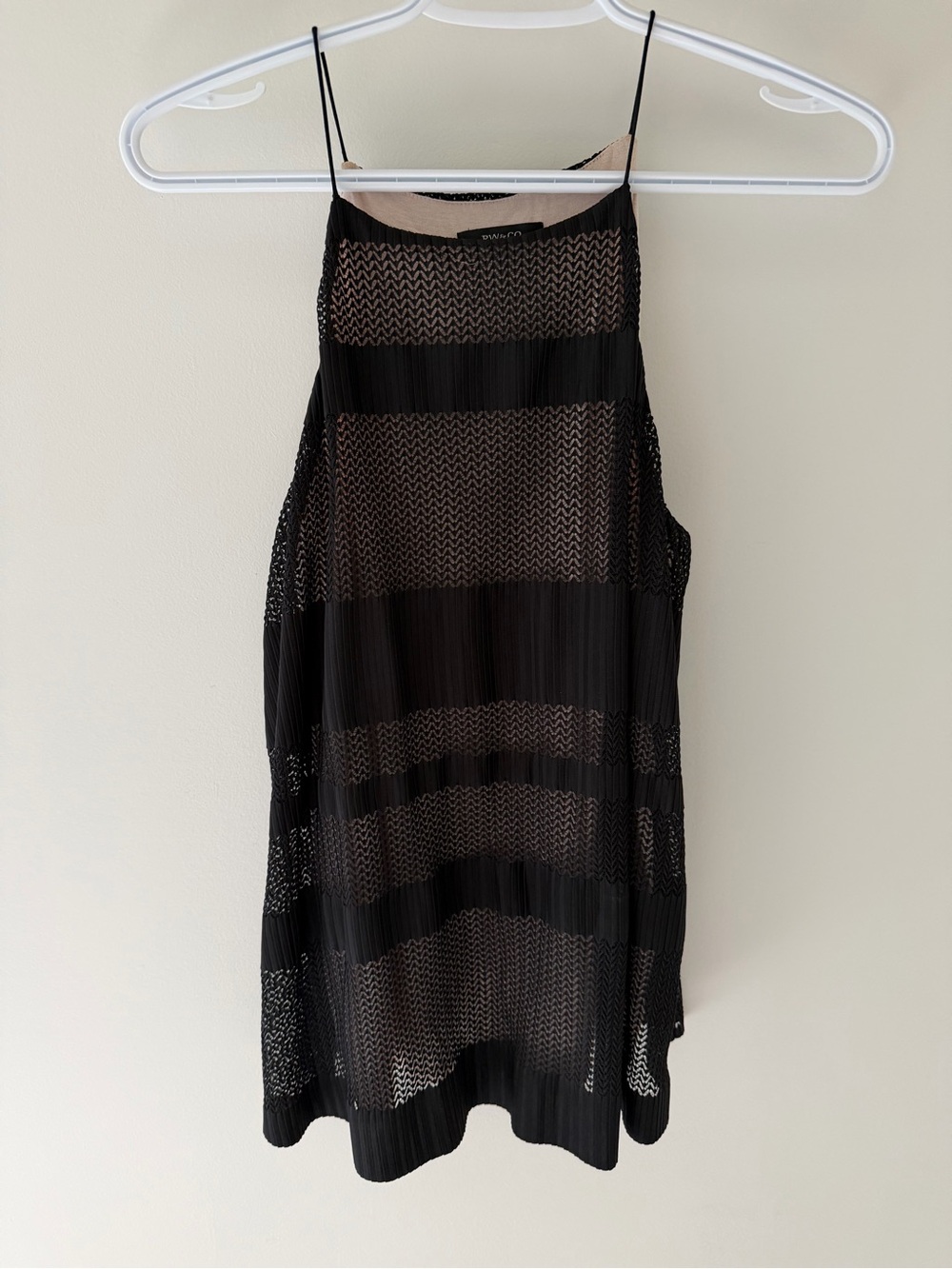RW&CO. Black Sheer Stripe Spaghetti-Strap Cami